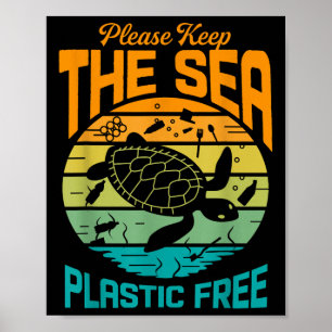 Plastikfreies Sprichwort auf dem Meer behalten, Poster