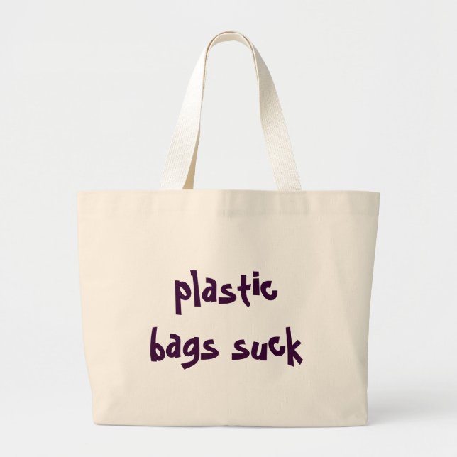 Plastiktaschen sind zum Kotzen Jumbo Stoffbeutel (Vorne)
