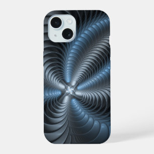 Plastique bleu gris 3D Fractal Art moderne Abstrai