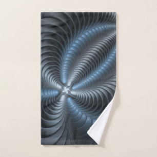 Plastique bleu gris 3D Fractal Art moderne Abstrai