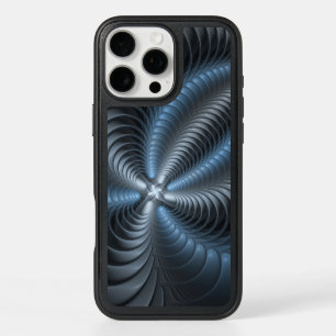 Plastique bleu gris 3D Fractal Art moderne Abstrai