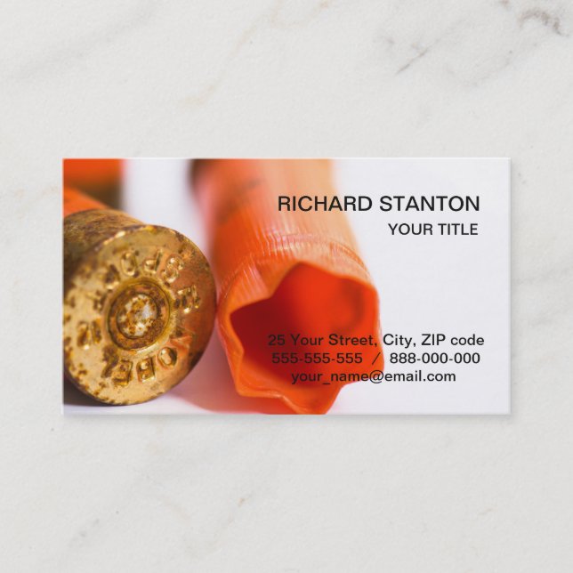 Plastische Jagdpatronen Visitenkarte (Vorderseite)