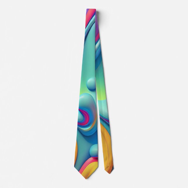 Plastische psychedelische Regenbogenflüssigkeitsfo Krawatte (Vorderseite)