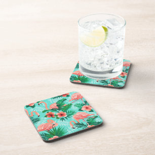 Plastische Untersetzer Flamingo Tropical Palms