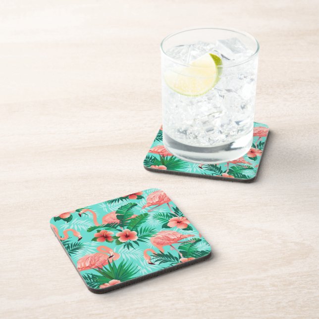 Plastische Untersetzer Flamingo Tropical Palms (Rechte Seite)