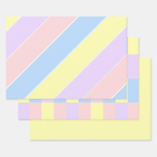 Plaststreifen aus Pastellfeder Geschenkpapier Set
