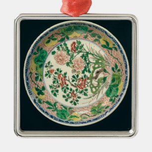 Plat avec la décoration de verte de famille
