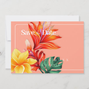 Plat floral Tropical Enregistrer La Carte Date