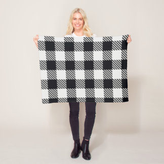 Plat gris | Couverture en polaire Checkers