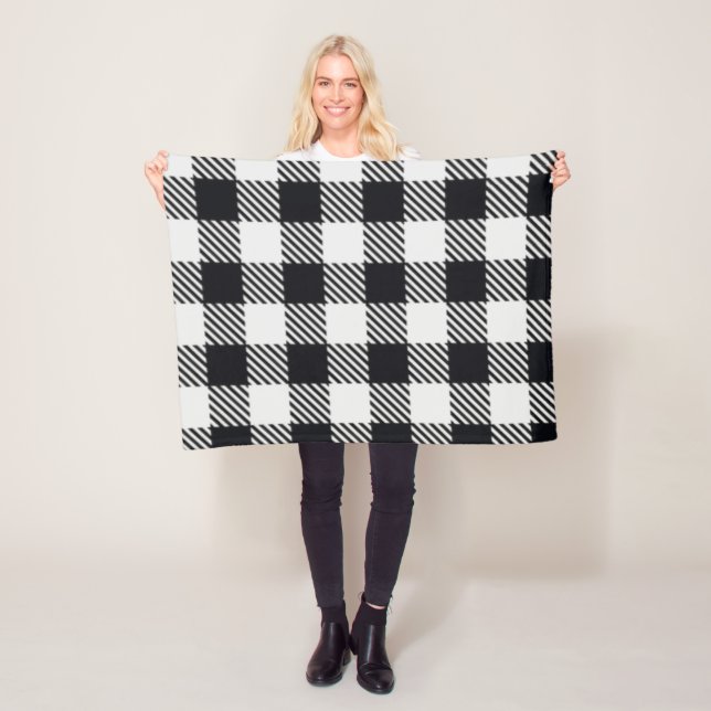 Plat gris | Couverture en polaire Checkers (En situation)