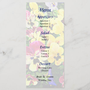 Plat of Pansies Mixte Colours Menu Mariage