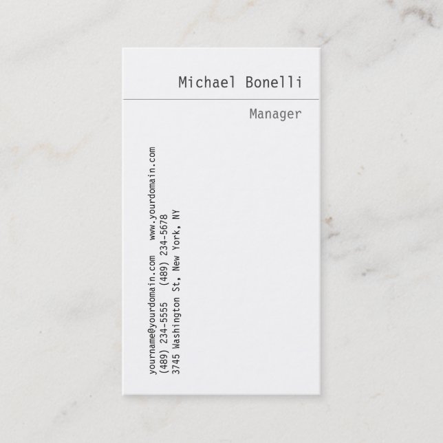 Plat vertical tendance Nettoyant Carte de visite m (Devant)