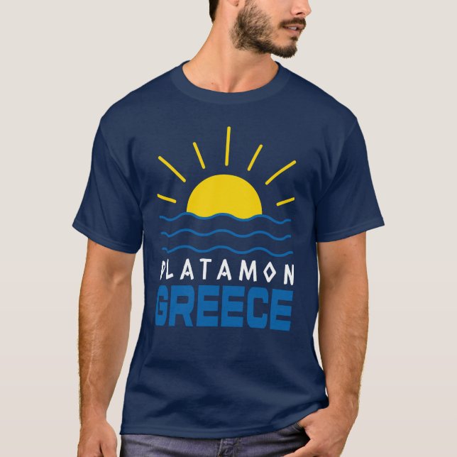 Platamon Greece Sunshine, Sea Men's Navy Blue T-Shirt (Vorderseite)