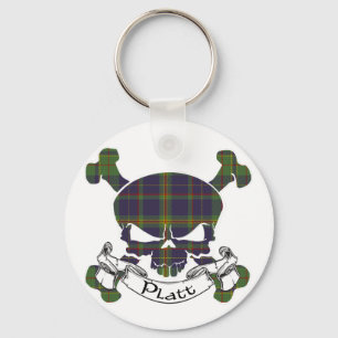 Platan-Tartan-Schädel Schlüsselanhänger