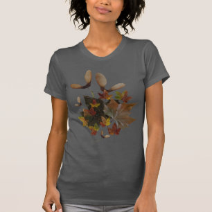 Platane-Ahorn verlässt Collagen-T - Shirt