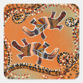 PLATAPUS ART QUADRATISCHER AUFKLEBER