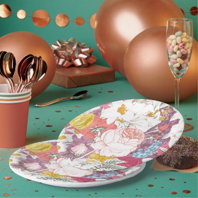 plate with flowering pappteller (Multi)