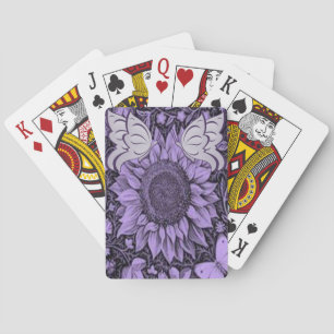 Plateau de cartes de jeu floral