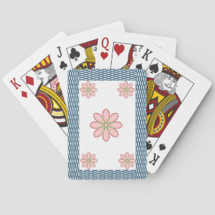 Plateau de cartes de jeu floral