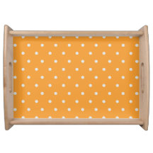 Plateau de service pois orange et blanc