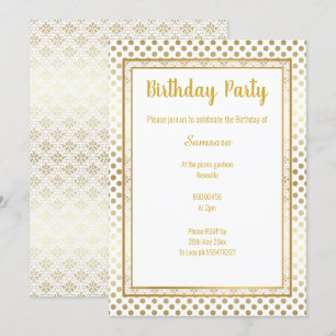 PLATEAU D'OR MÉTALLIQUE ÉLABORÉ 2 INVITATION D'ANN