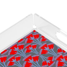 Plateau en acrylique Fleur de Cloche Rouge