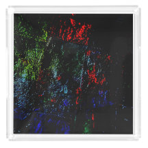 Plateau en acrylique texture sombre abstraite, obs