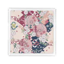 Vintage rose blanc japonais Kimono fleurs florales