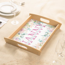 Floral Nanny scinde Monogramme avec des petits-enf