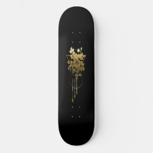 Plateforme de skateboard "Fleur géométrique en or"