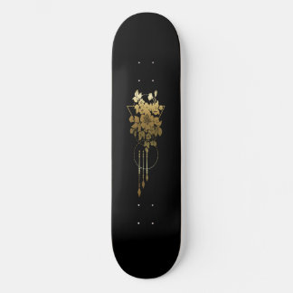 Plateforme de skateboard "Fleur géométrique en or"