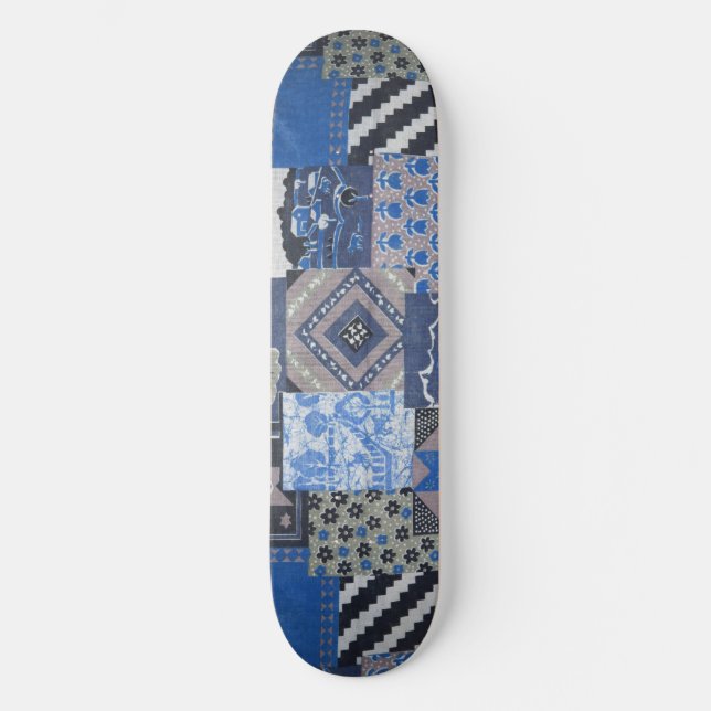 Plateforme de skateboard patchwork bleu (Recto)