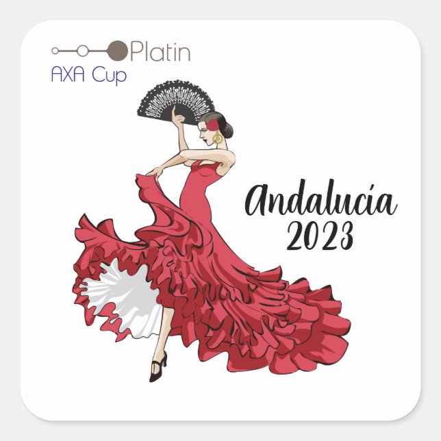 Platin, AXA Cup Sticker (Andalusien)-Schwarzer Tex (Vorderseite)