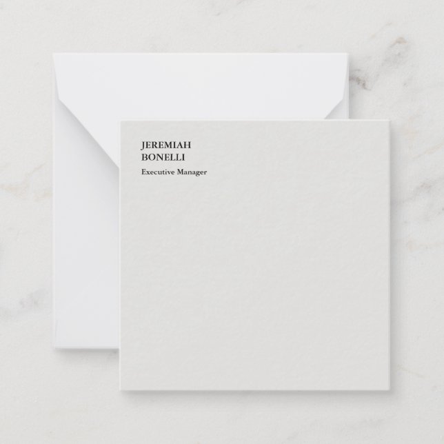 Platin grau minimalistisch modern mitteilungskarte (Vorderseite)