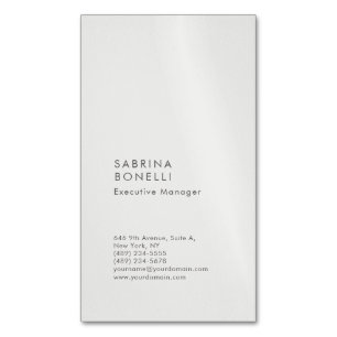 Platin-Grau minimalistisches Modern Magnetische Visitenkarte