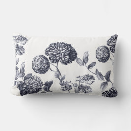 Platin graues modernes botanisches BlumenToile Lendenkissen