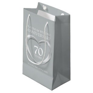 Platin Hochzeit Jubiläum Foto Geschenktasche Kleine Geschenktüte