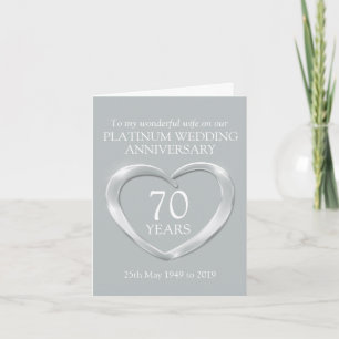 Platin-Hochzeitsjubiläum-Ehefrau-Karte Karte