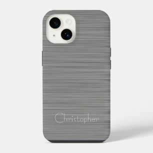 Platin Silber Edelstahl Druck iPhone 14 Hülle
