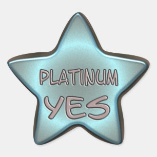 Platin Yes Stern-Aufkleber