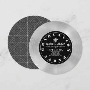 Platindiskette/Vinyl Record Graduation Party Einladung