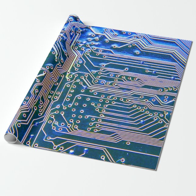 Platine,Computer,blau,Kondensator,Chip,ci Geschenkpapier (Ungerollt)