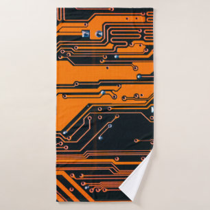 Platine. Elektronische Computerhardware Badehandtuch