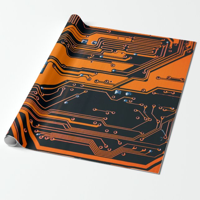 Platine. Elektronische Computerhardware-Technologi Geschenkpapier (Ungerollt)