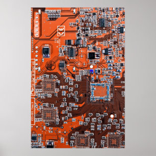 Platine für gedruckte Leiterplatten Orange-Platine Poster