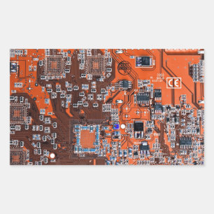 Platine für gedruckte Leiterplatten Orange-Platine Rechteckiger Aufkleber