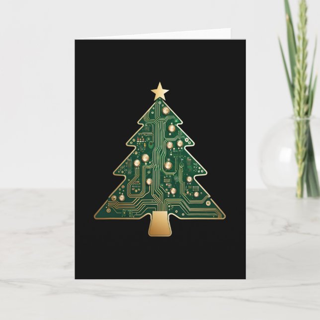 Platinen-Computer-Tech-Christbaum  Karte (Vorderseite)