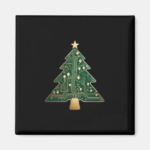 Platinen-Computer-Tech-Christbaum  Magnet