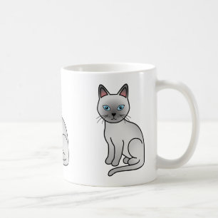 Platinfarbene Tonkinese-Katzen-Cartoon-Illustratio Kaffeetasse