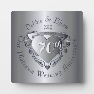 Platinherz-Emblem für die 70. Hochzeit Fotoplatte